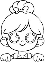 kids clipart border peek