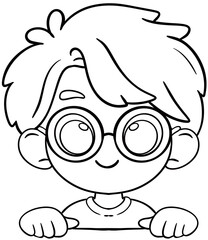 kids clipart border peek