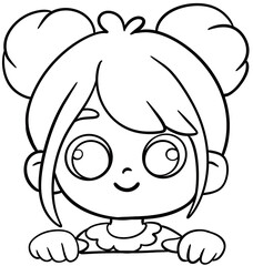 kids clipart border peek