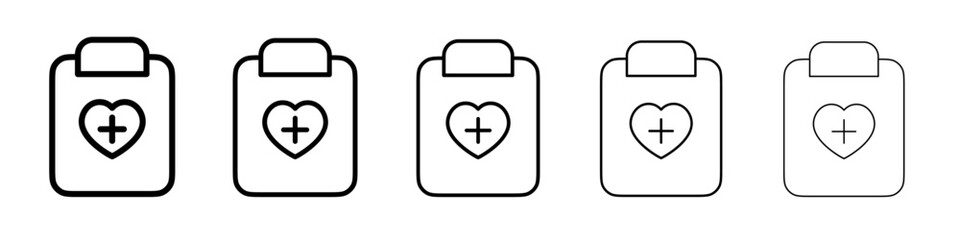 Medical report icon thin flat outline style vector sign