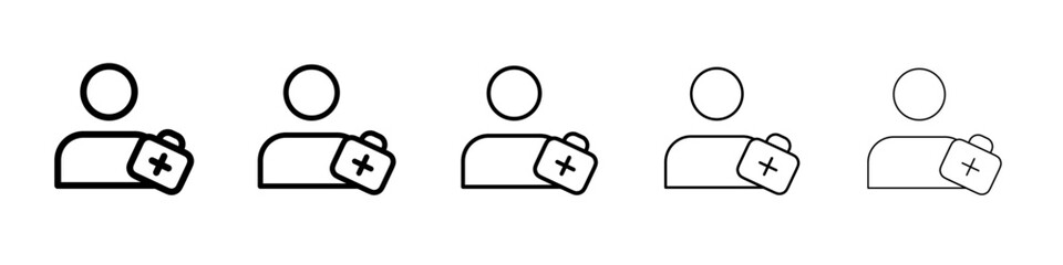 medical Prescription icon thin flat outline style vector sign