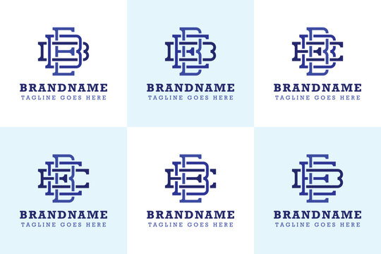 Letters BEB BBE EBB BEE EBE EEB Monogram Logo Set, suitable for any brand