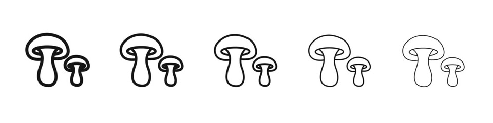 Mushroom icon thin flat outline style vector sign