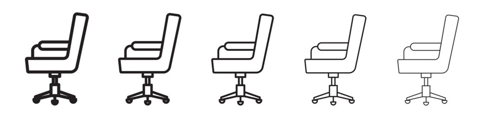 Office chair icon thin flat outline style vector sign
