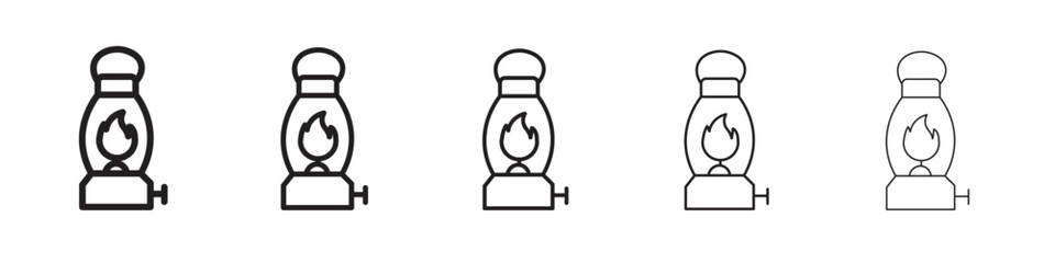 Oil lantern icon thin flat outline style vector sign