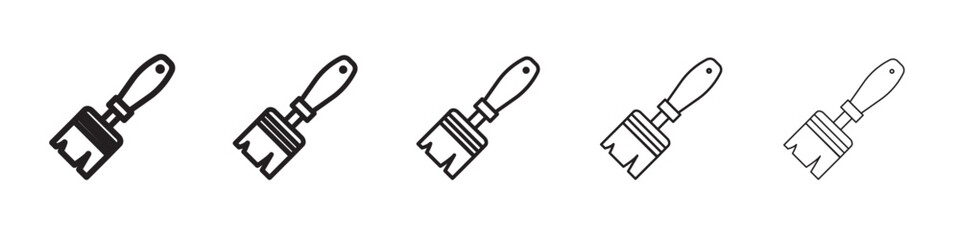 Paintbrush icon thin flat outline style vector sign