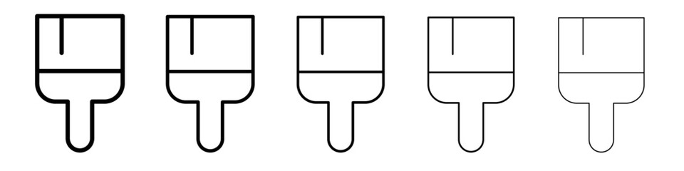 Paintbrush icon thin flat outline style vector sign