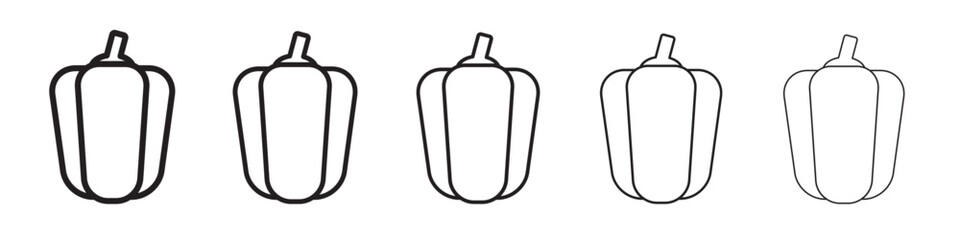 Paprika icon thin flat outline style vector sign