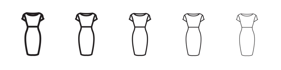 Party Fashion Dress icon thin flat outline style vector sign