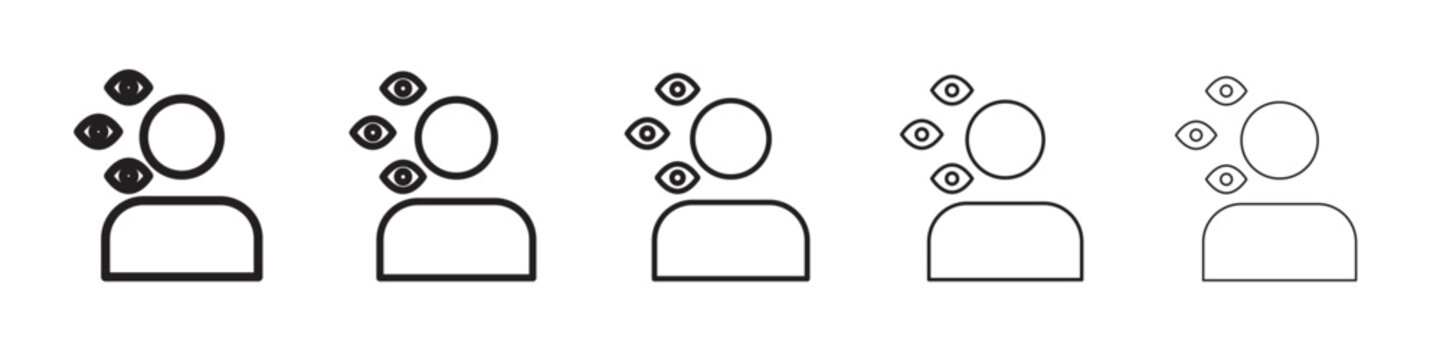 Paranoia icon thin flat outline style vector sign