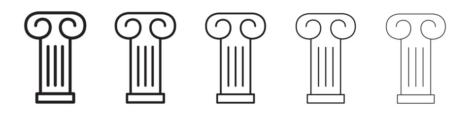Pillar column icon thin flat outline style vector sign
