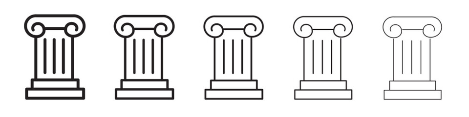 Pillar column icon thin flat outline style vector sign