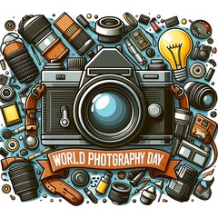 Fototapeta premium Vintage Camera with Photography Day. (10)