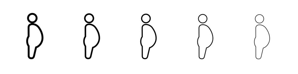 Pregnant woman icon thin flat outline style vector sign