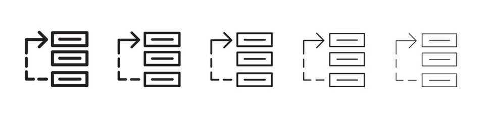 Priority icon thin flat outline style vector sign