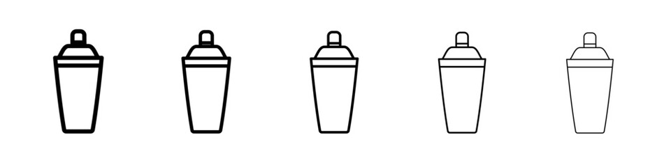 Protein shake icon thin flat outline style vector sign