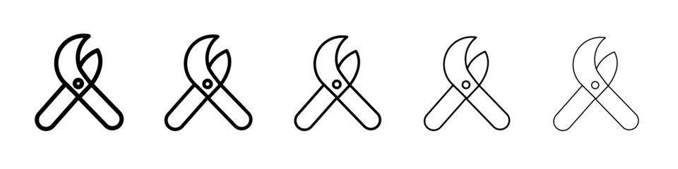 pruner icon thin flat outline style vector sign
