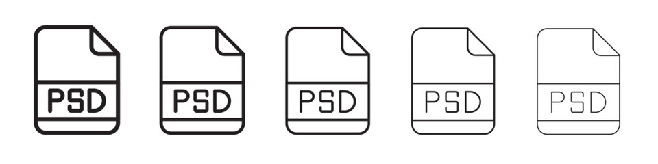 PSD File Format Icon thin flat outline style vector sign