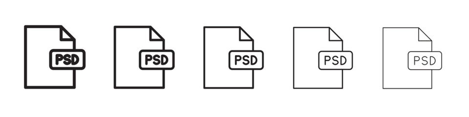 PSD File format icon thin flat outline style vector sign