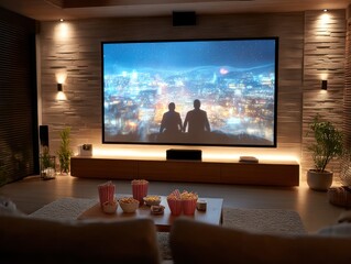 Home theater, movie night