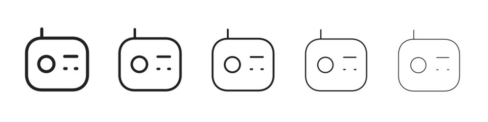 radio icon thin flat outline style vector sign