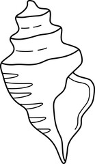 Seashell Outline Coloring Page for Kids

