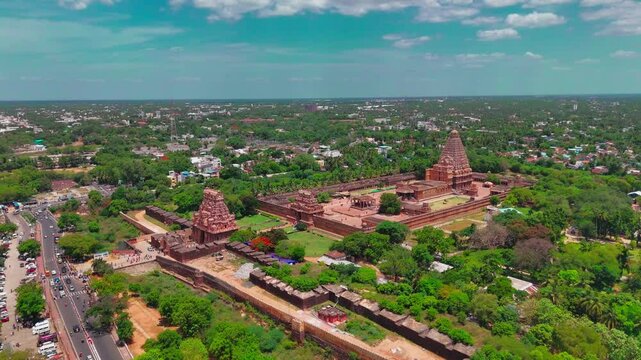 Brihadeshwara Temple in Tanjore, Tamil Nadu, India. - Powered by Adobe