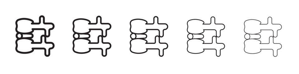 Radiculopathy radicular syndrome icon thin flat outline style vector sign