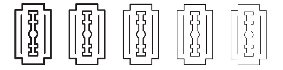 Razor blade icon thin flat outline style vector sign