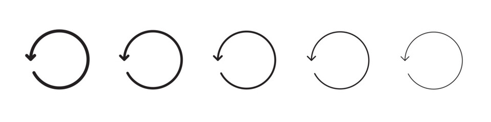 Refresh icon thin flat outline style vector sign