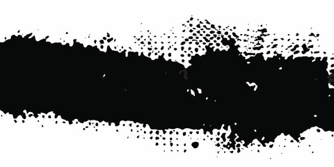 black brush strokes oil paints on white paper. Isolated on white background. Abstract creative background. Eps10