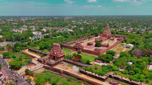 Brihadeshwara Temple in Tanjore, Tamil Nadu, India.