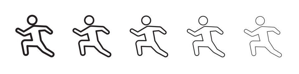 Runinng icon thin flat outline style vector sign