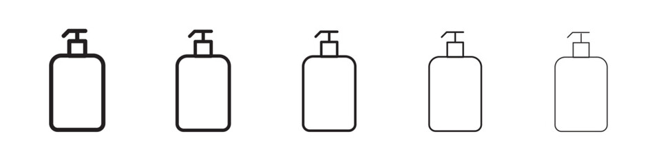 Sanitizer icon thin flat outline style vector sign