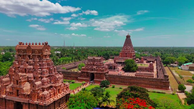 Brihadeshwara Temple in Tanjore, Tamil Nadu, India.