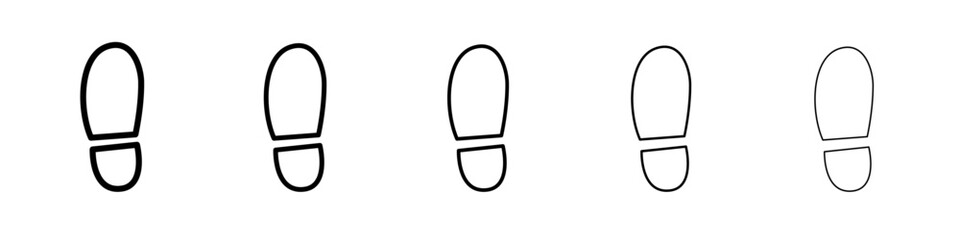Shoe print icon thin flat outline style vector sign