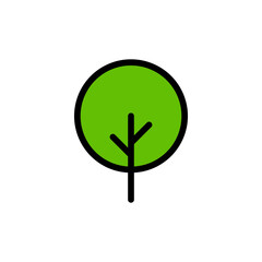 A Single Icon of Tree, Line Color Icon, Simple Modern Collection for Design, Web Sites, Apps, Cards. Contains Linear Images of Deciduous and Coniferous Trees