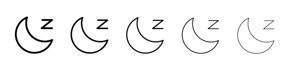 Sleep Icon thin flat outline style vector sign