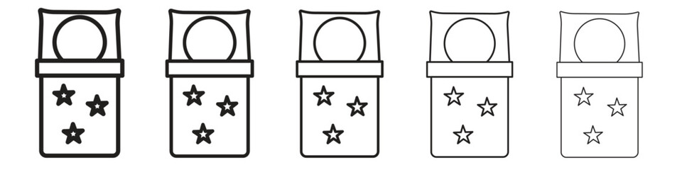 Sleep Icon thin flat outline style vector sign