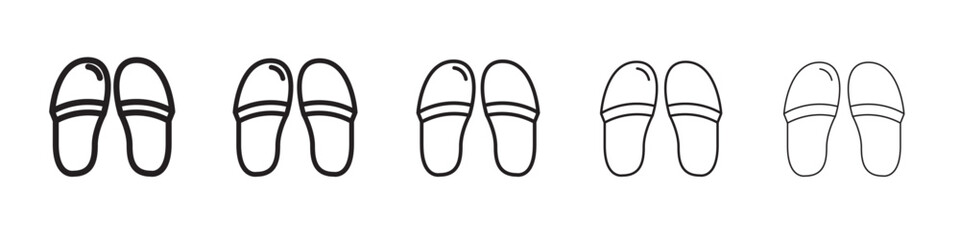 Slippers icon thin flat outline style vector sign
