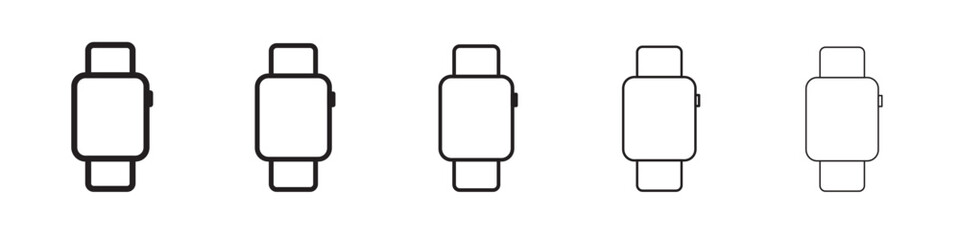Smartwatch icon thin flat outline style vector sign