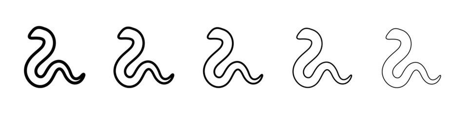 Snake icon thin flat outline style vector sign