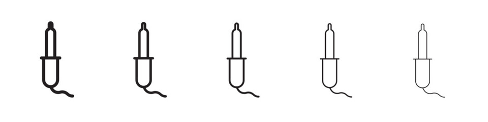 Soldering iron icon thin flat outline style vector sign
