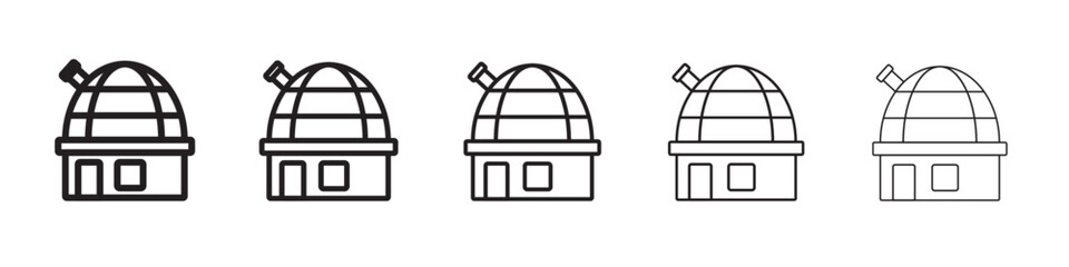 Space observatory icon thin flat outline style vector sign