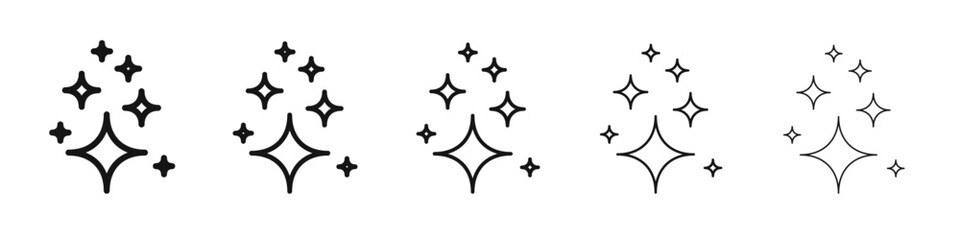 Sparkles shine icon thin flat outline style vector sign