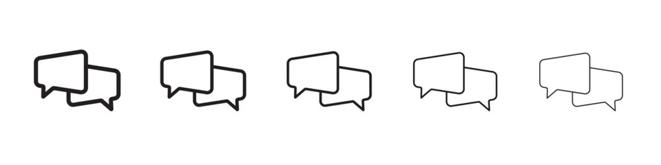 Naklejka premium Speech Bubble icon thin flat outline style vector sign