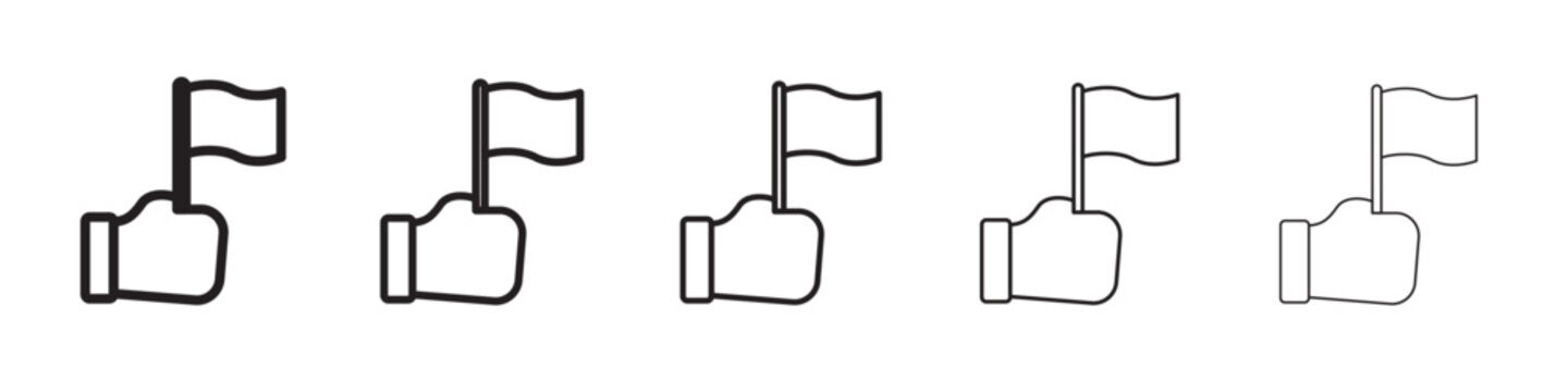 Surrender, capitulate, give up icon thin flat outline style vector sign