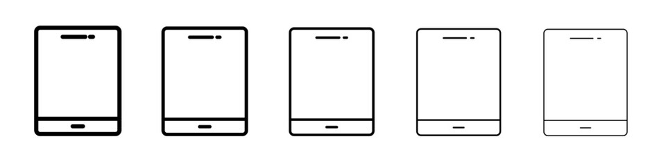 Tablet icon thin flat outline style vector sign