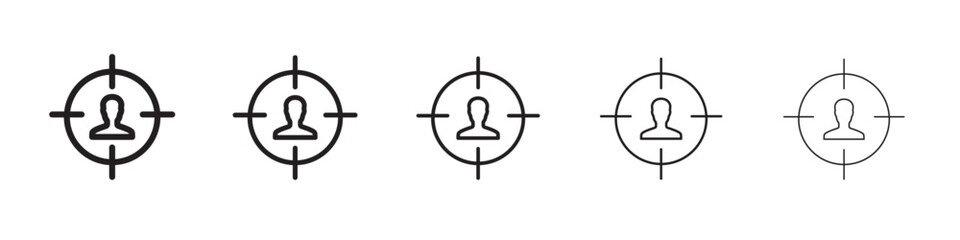 Target icon thin flat outline style vector sign