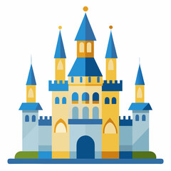 Castle Vector Minimalistic Asseton White Backgroun | Minimalistic Vector Illustration for Nature, Kids & Decor Themes